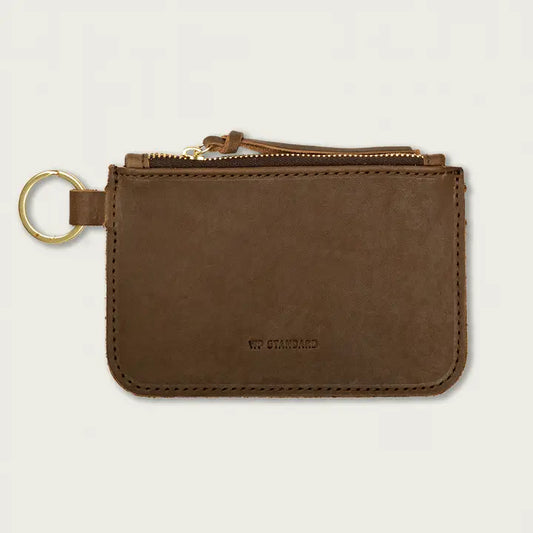 Full Grain Leather Key Zip Pouch